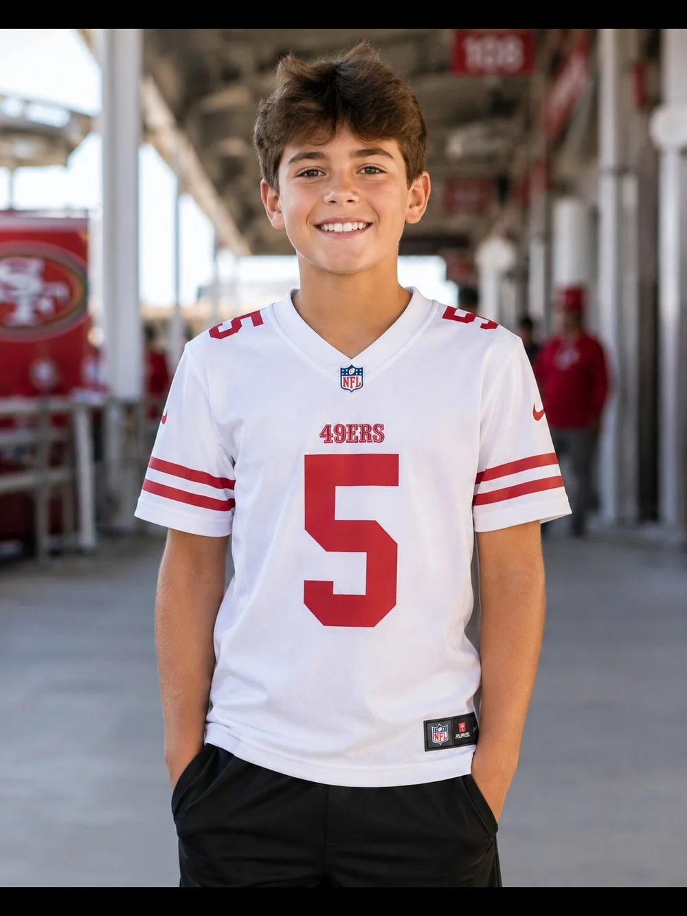 Nike Trey Lance #5 49ers Youth Jersey White NWT Large XL NFL